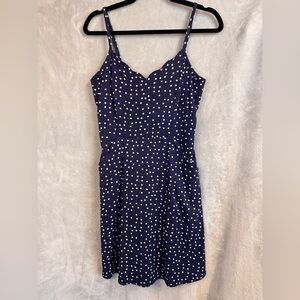 41 Hawthorn Navy and White Polka Dot Midi Dress